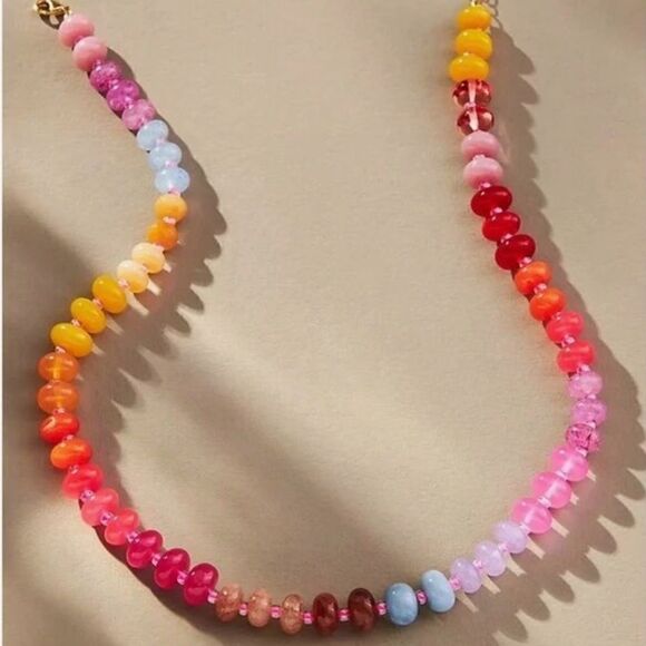 Bohemian rainbow necklace A615 - Picture 1 of 3